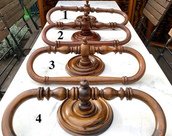 French Antique towel rail or bed canopy, Napolean III Victorian carved wood early 1900s chateau style home decor France, 4 different models