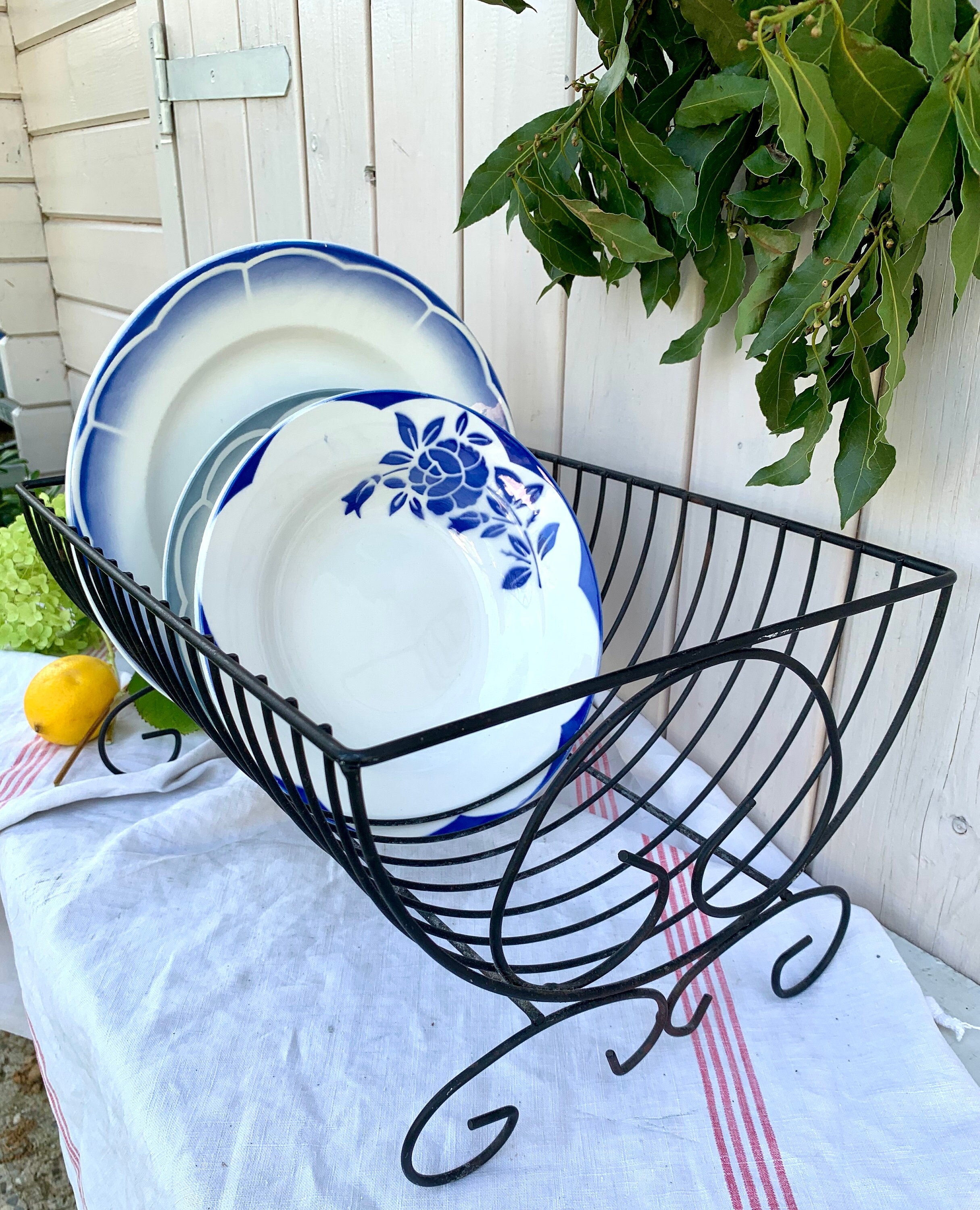 French Dish Rack, Rustic Metal Wire Draining Board Plate Rack, Old Iron  Kitchen Sink Drying Rack, Vintage Country Farmhouse Drying Rack 