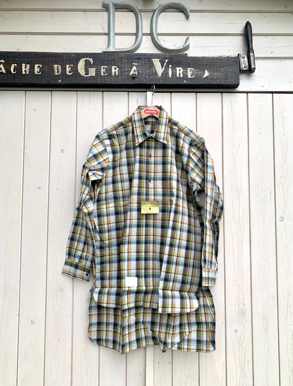 French Peasant Farmer Worker Shirt, NOS, Chemise … - image 2