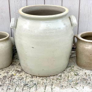 Enorme XL Franse geglazuurde aardewerk confitpot, enorme zware crockpot, vintage rustieke landelijke boerderijinrichting, plantenpot, woondecoratie Frankrijk