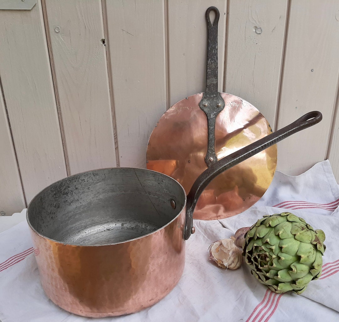 CHOMETTE FAVOR XL French Vintage Hammered Professional Quality 2.6mm Copper Pot Stamped France