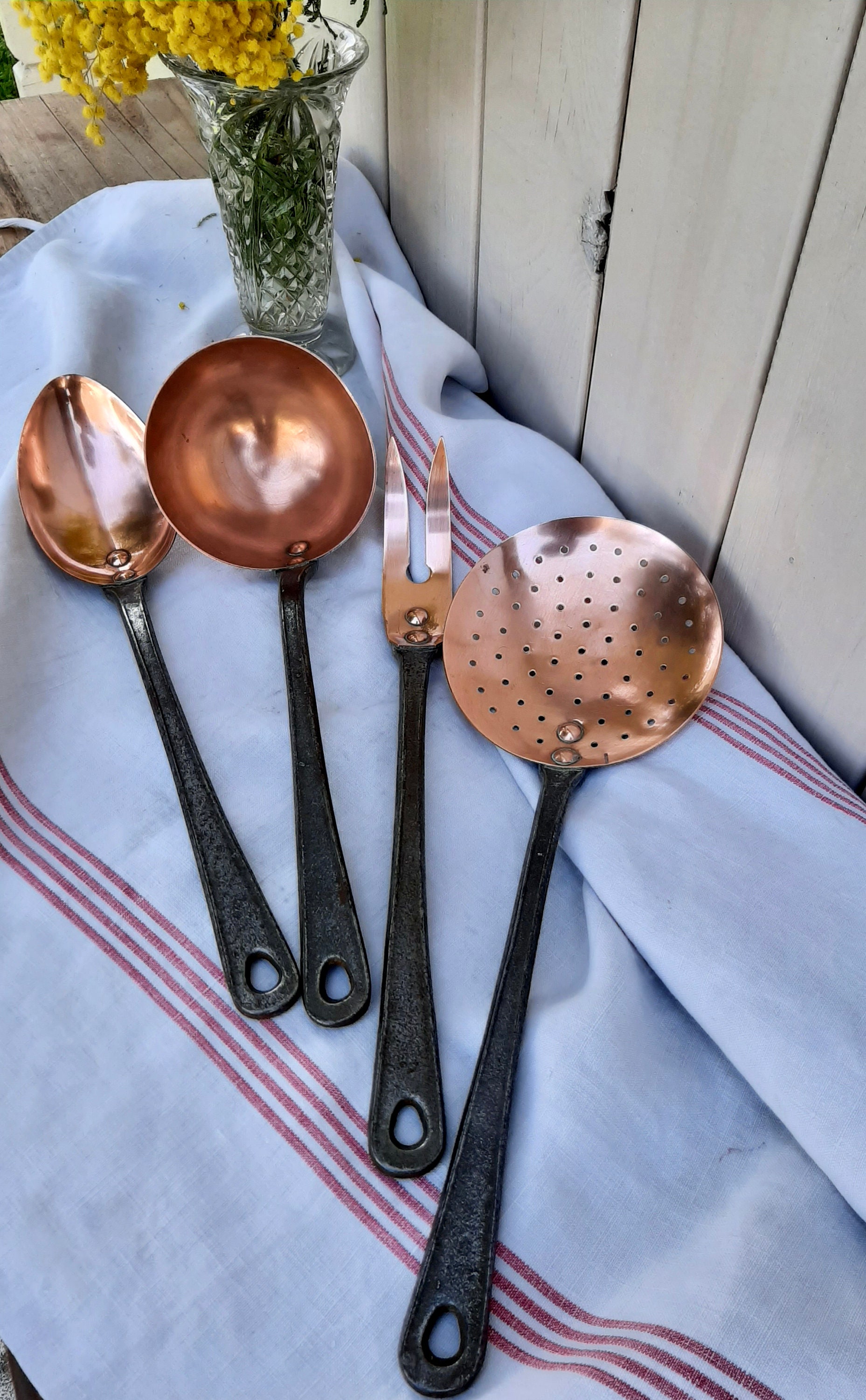 Français Ustensiles de Cuisine Vintage en Cuivre et Fer, Fabriqués France Par Havard' à Villedieu, Q