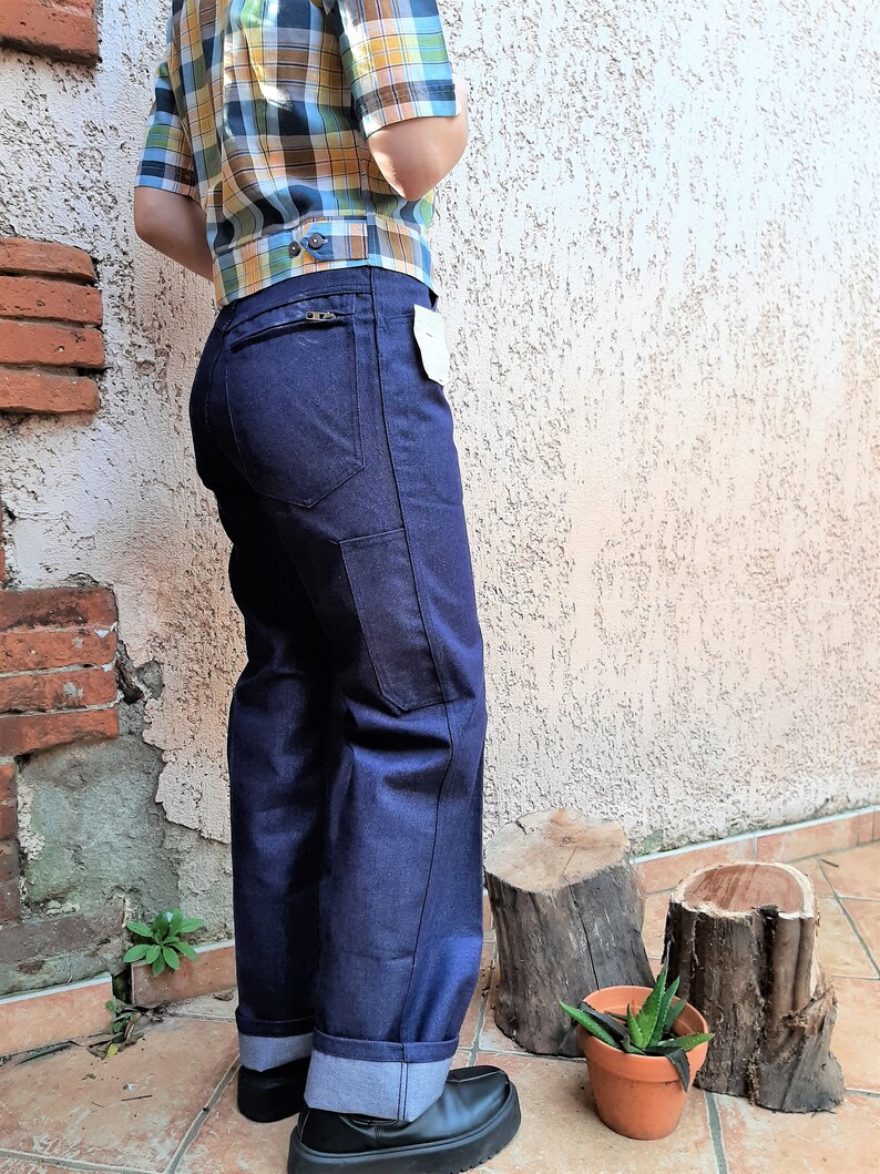 Vintage French New Old Stock Chore pants, jeans, painters pants, size XS, made in France, deadstock workwear image 4