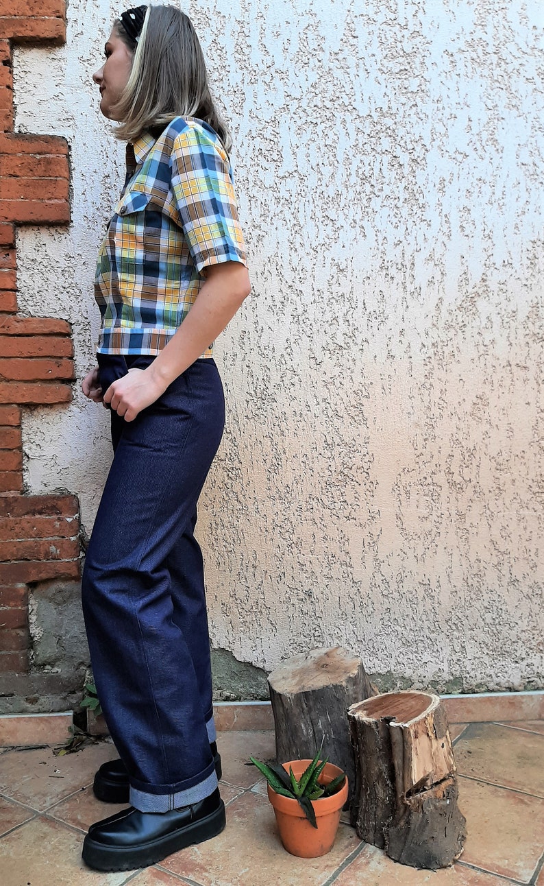 Vintage French New Old Stock Chore pants, jeans, painters pants, size XS, made in France, deadstock workwear afbeelding 9