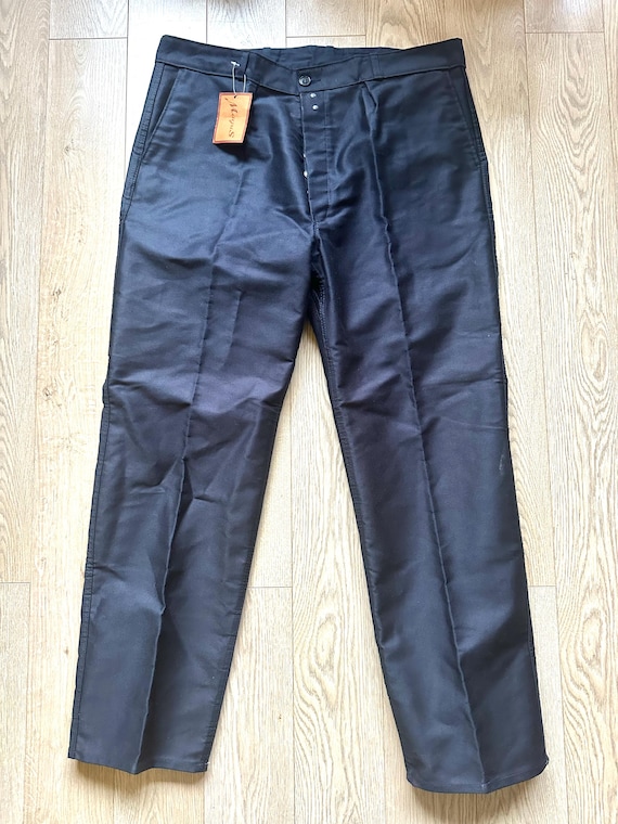 Black Moleskin Chore Pants: Deadstock French Workwear, 1990s