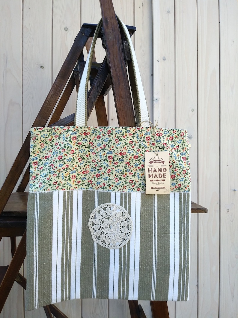Handcrafted Toteshoppermarket bags Sac cabas vintage fabrics Made in France