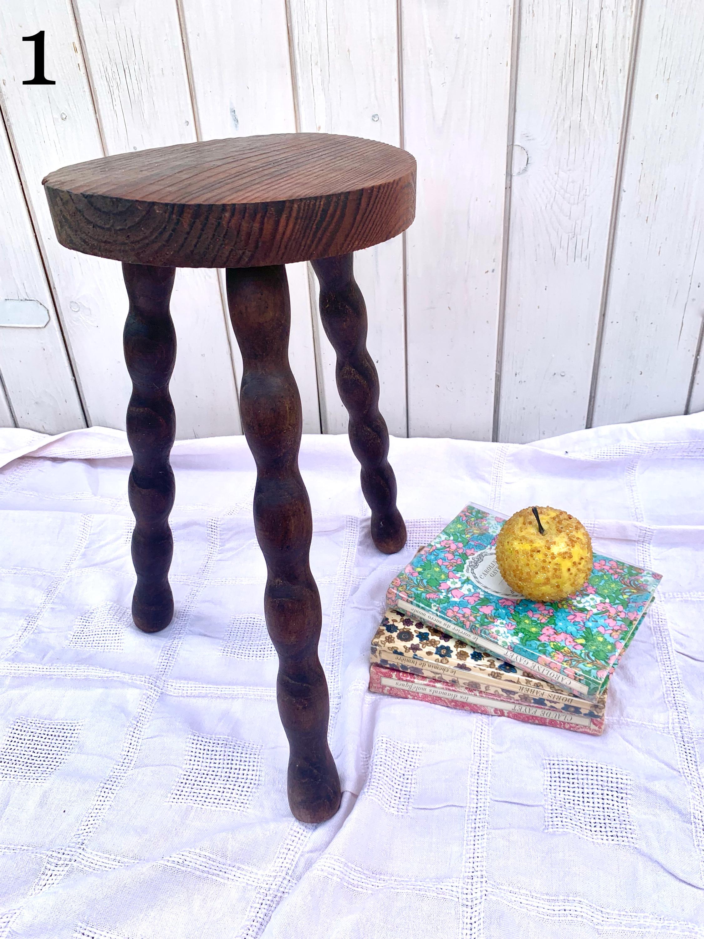 Vintage French Milking Stool: Rustic Country Cottage Plant Stand - Etsy
