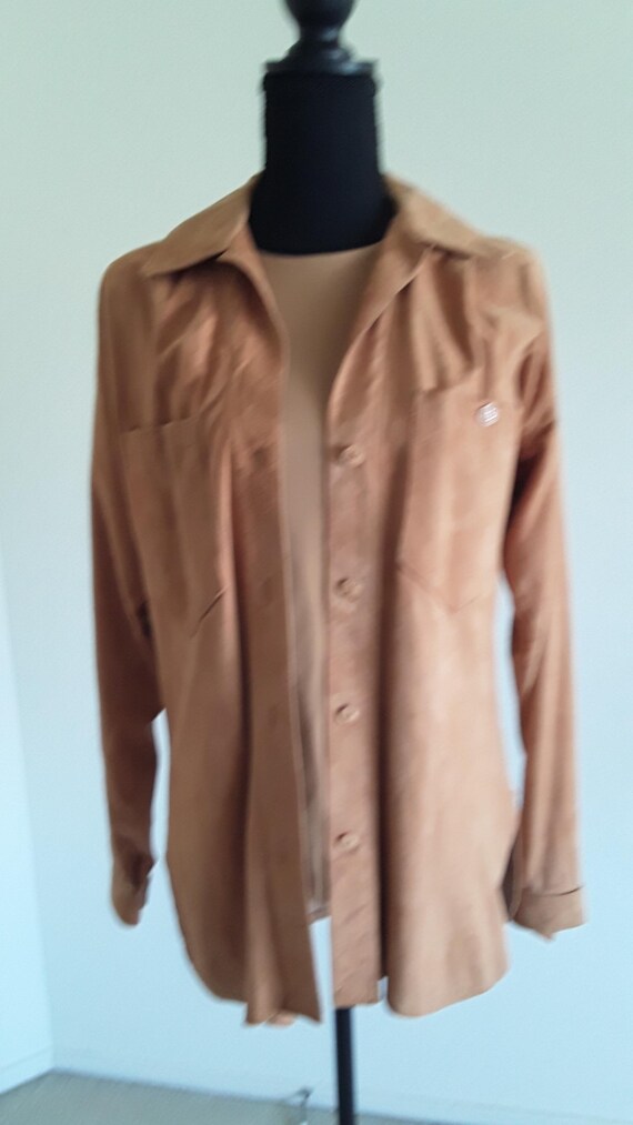 Ann Taylor suede/chamois button front shirt