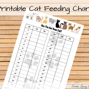 Maandelijkse afdrukbare voedingstabel voor katten. Kattenvoerschema. Voedselschema voor huisdieren. Herinnering kattenvoer. Herinnering diervoeding. Vergeet niet de kat te voeren.