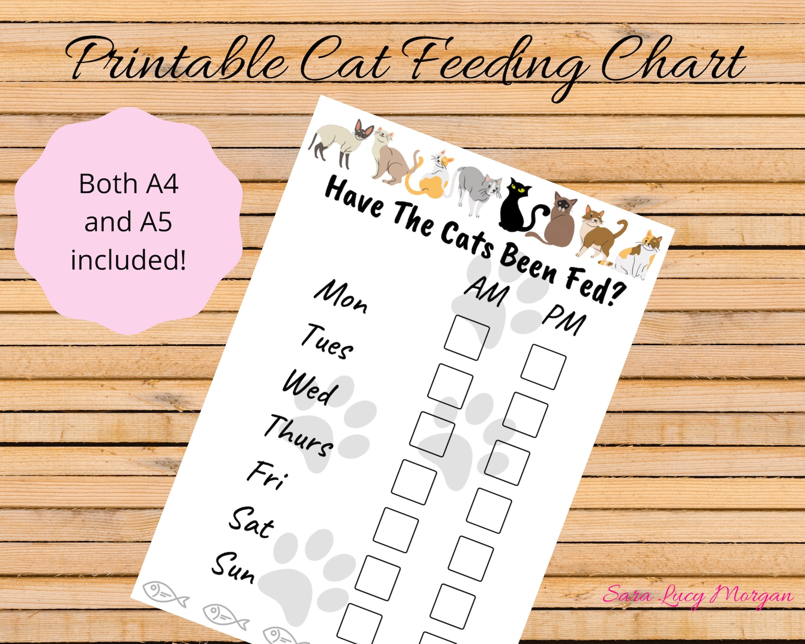 Printable Cat Feeding Chart. Cat Food Schedule. Pet Food Schedule. Cat Food Reminder. Pet Food