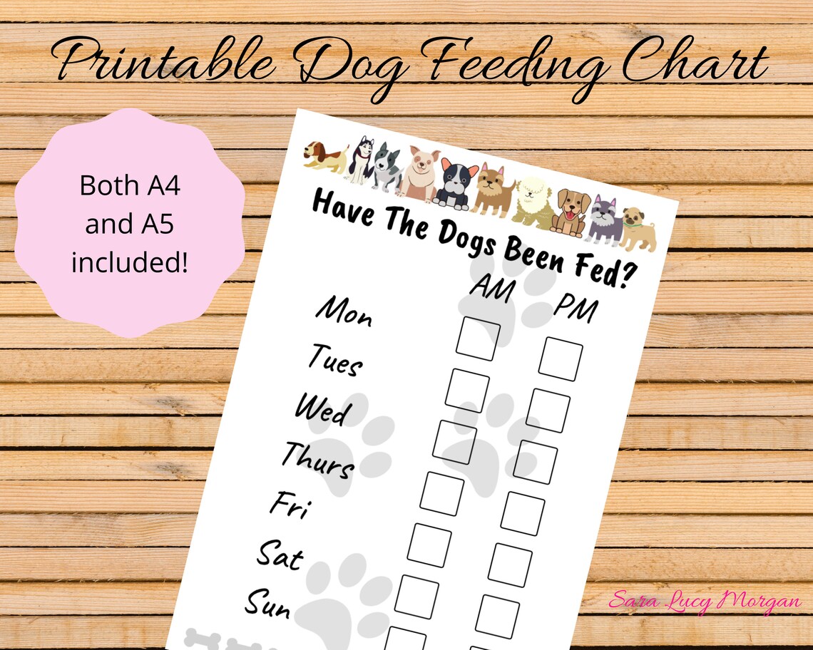Printable Dog Feeding Chart