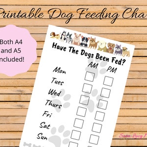 Printable Dog Feeding Chart. Dog Food Schedule. Pet Food Schedule. Dog Food Reminder. Pet Food Reminder. Remember To Feed The Dogs. Download