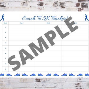 Printable Couch to 5K Training Plan and Printable/editable - Etsy Canada
