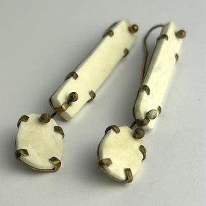 Ohrhänger Boho Ohrschmuck, Kamel Knochen, Traditions Ohrschmuck, Handarbeit Messing