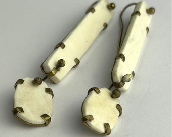 Ohrhänger Boho Ohrschmuck, Kamel Knochen, Traditions Ohrschmuck, Handarbeit Messing