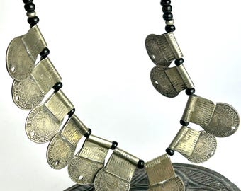 Halskette Original Boho Kette,  alte Silbermünzen, Berberschmuck