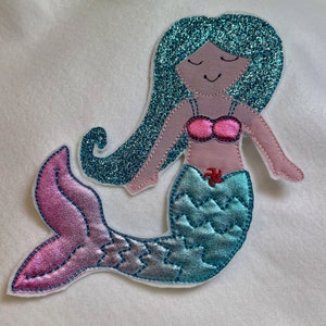 Embroidery file mermaid in 2 variants doodle application image 4