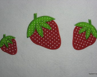 Erdbeere "Trio" 3 Größen/Stickdatei 10x10 Rahmen