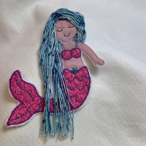 Embroidery file mermaid in 2 variants doodle application image 2