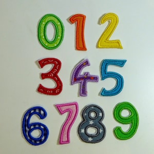 Embroidery file mini number appliques mini height 4.5 cm