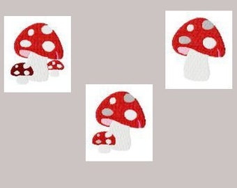 Embroidery pattern toadstools in 3 variations 10 x 10 cm frame