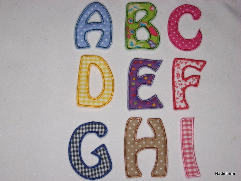 Embroidery file letters, applications 10 x 10 cm frame image 1