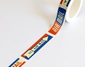 Air Mail Washi Tape Decorative Paper Masking Tape Airmail Luftpost Par Avion Red Blue White Label Vintage Retro 10m