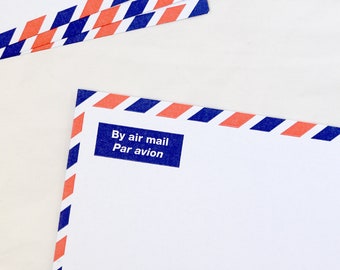 Airmail Envelopes Classic Air Mail Par Avion Red Blue Envelopes DL 220mm x 110mm