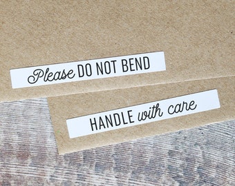 40 Please Do Not Bend Handle With Care Stickers Post Letter Mailing Shipping Labels