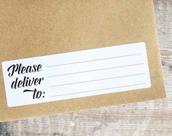 16 Please Deliver To Labels Blank Recipient Address Stickers Penpal Mailing Shipping Labels