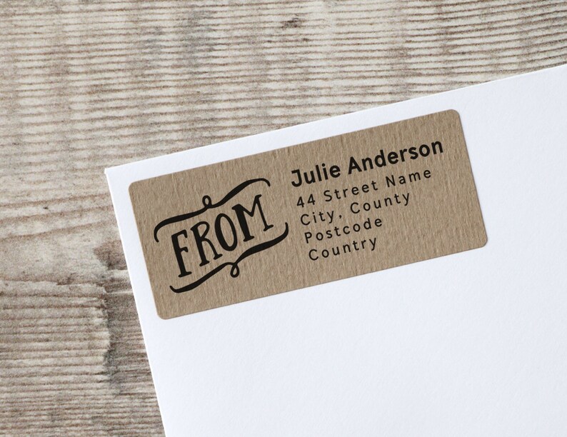 30 Custom Return Address Labels Personalized Kraft Brown Etsy UK