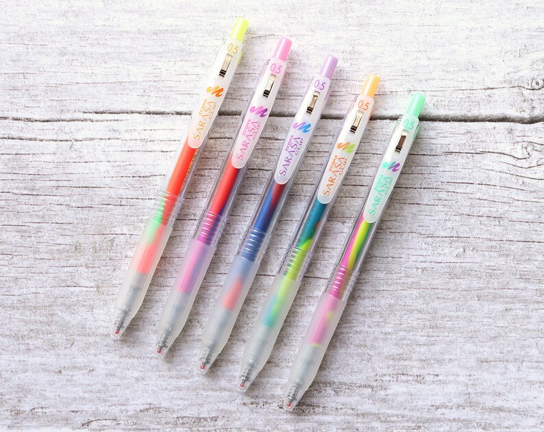 Zebra Sarasa Clip Coloured Marble Gel Pens 0.5mm Japanese Bujo Etsy
