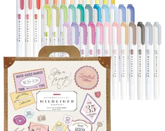 Zebra Mildliner Highlighters 35 Colour Set Gift Box Limited Edition