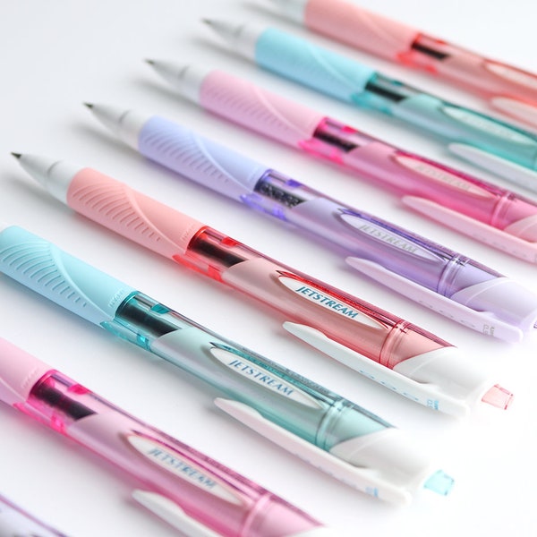 Uni Jetstream Ballpoint Pen 0.38mm 0.5mm 0.7mm Refills Black Ink Mint Pink Lavender Blue Pastel Japanese Stationery