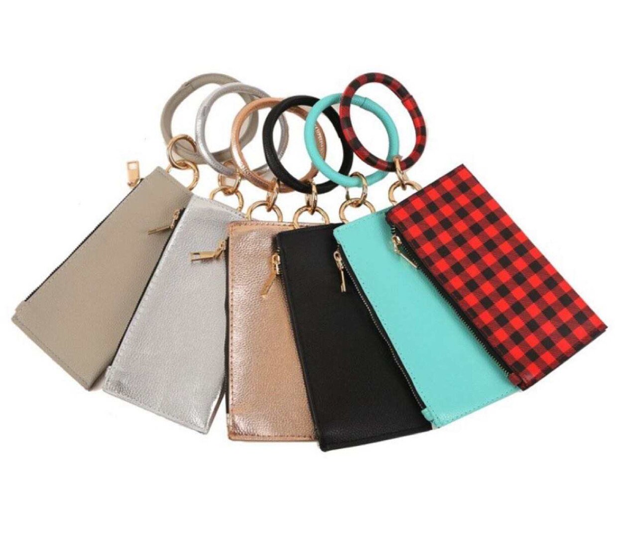 Luxury Leather Plaid Mini Storage Bag keychain Men Women Key Bag