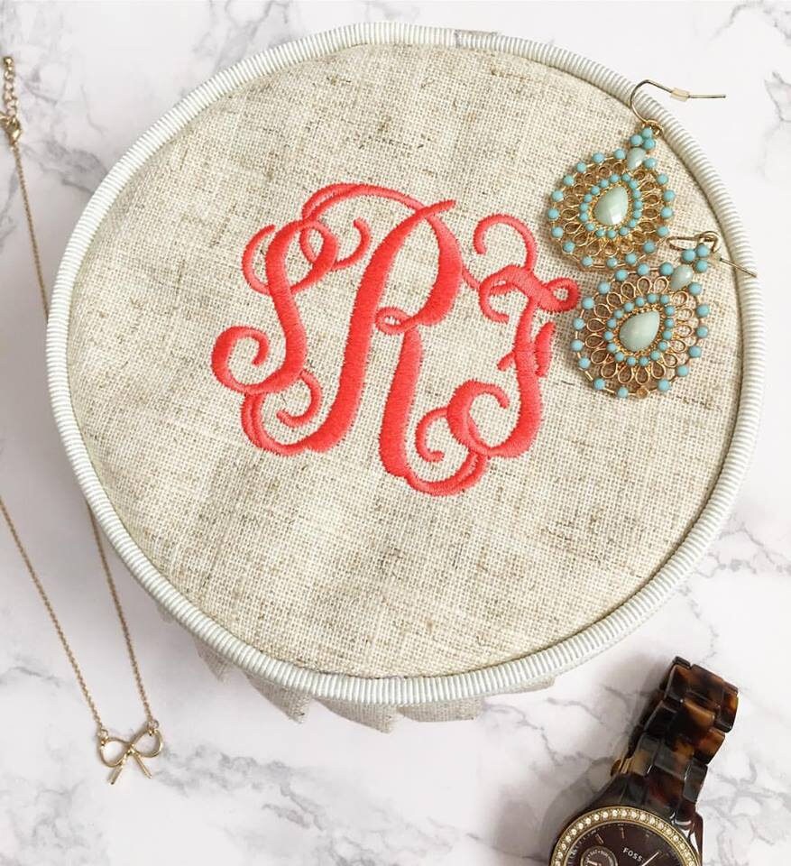 Monogrammed Travel Jewelry Case Monogram Jewelry Pouch Etsy