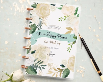 Discbound Planner Cover MockUp / Mini Happy Planner Cover, Journal, Rezept Organizer, Happy Notes Cover Mock up für Instagram, Blogger, DIY
