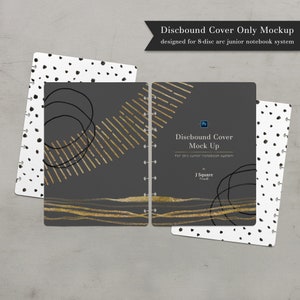 Arc Junior Discbound Planner COVER ONLY MockUp/ arc junior 8-discs notebook front & back cover mock up for Planner Designers, Crafters, DIY