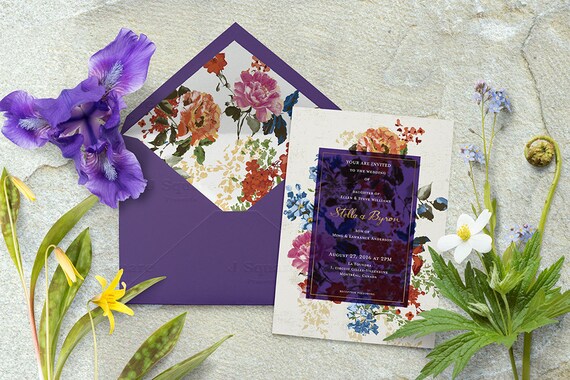 5x7 Card Pointed Envelope Mockups With Spring Flower