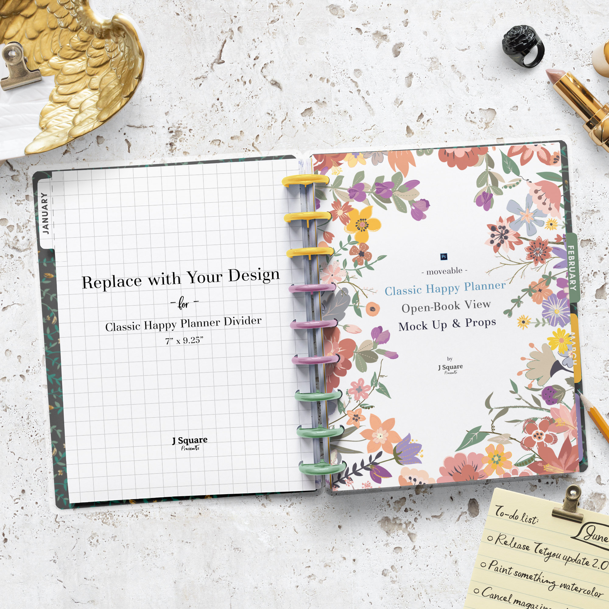 Happy Planner Mockup Moveable Props Classic Happy Planner Etsy