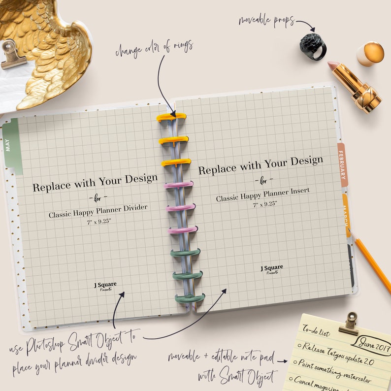 Download Happy Planner MockUp & Moveable Props Classic Happy Planner | Etsy