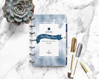 Planer MockUp & bewegliche Requisiten, Discbound Mini Happy Planner Insert / Divider Mock Up - für Planer Briefpapier Designer, Instagram, Blogger