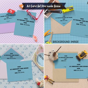 Kid Friendly Props & A7 A2 Card Set MockUps Card Templates, HERO, Showcase, Presentation, Scene Creator, Kids Scene Generator image 3