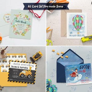 Kid Friendly Props & A7 A2 Card Set MockUps Card Templates, HERO, Showcase, Presentation, Scene Creator, Kids Scene Generator image 9