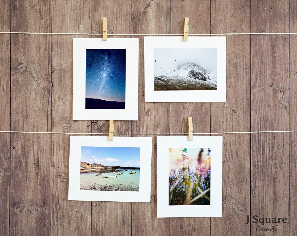 8x10 Artwork /printables Presentation Mockups With Clothespins | Etsy