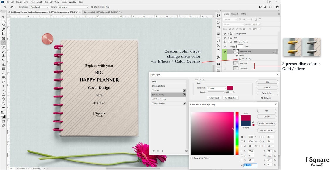 Download Discbound BIG Happy Planner Cover MockUps/ 11-Discs Big ...