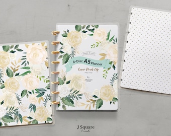 Discbound A5 Planner Cover MockUps/ 8-Disc A5 Planner Laminated Cover Mockups for Stationery Printables Designers