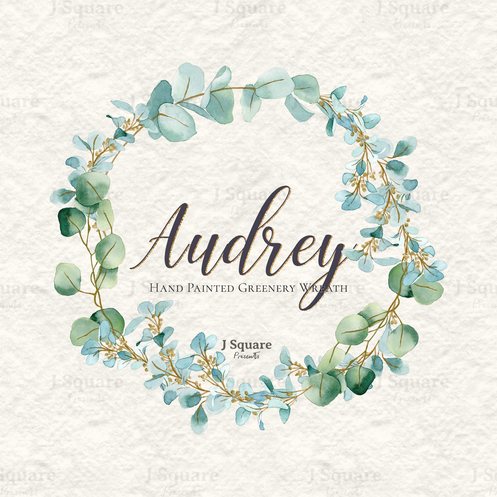 Watercolor Eucalyptus Greenery Wreath Clip Art AUDREY /PNG - Etsy
