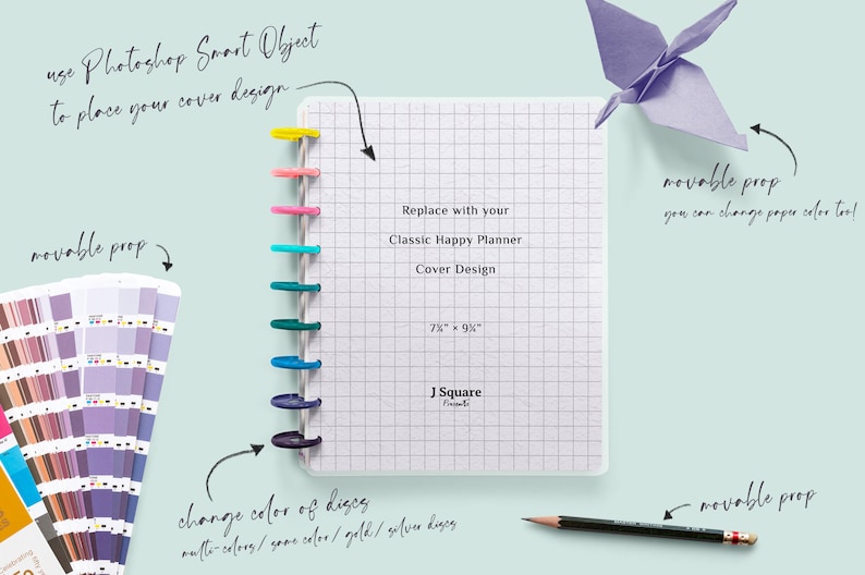 Download Discbound Planner Cover MockUp/ Classic Happy Planner ...