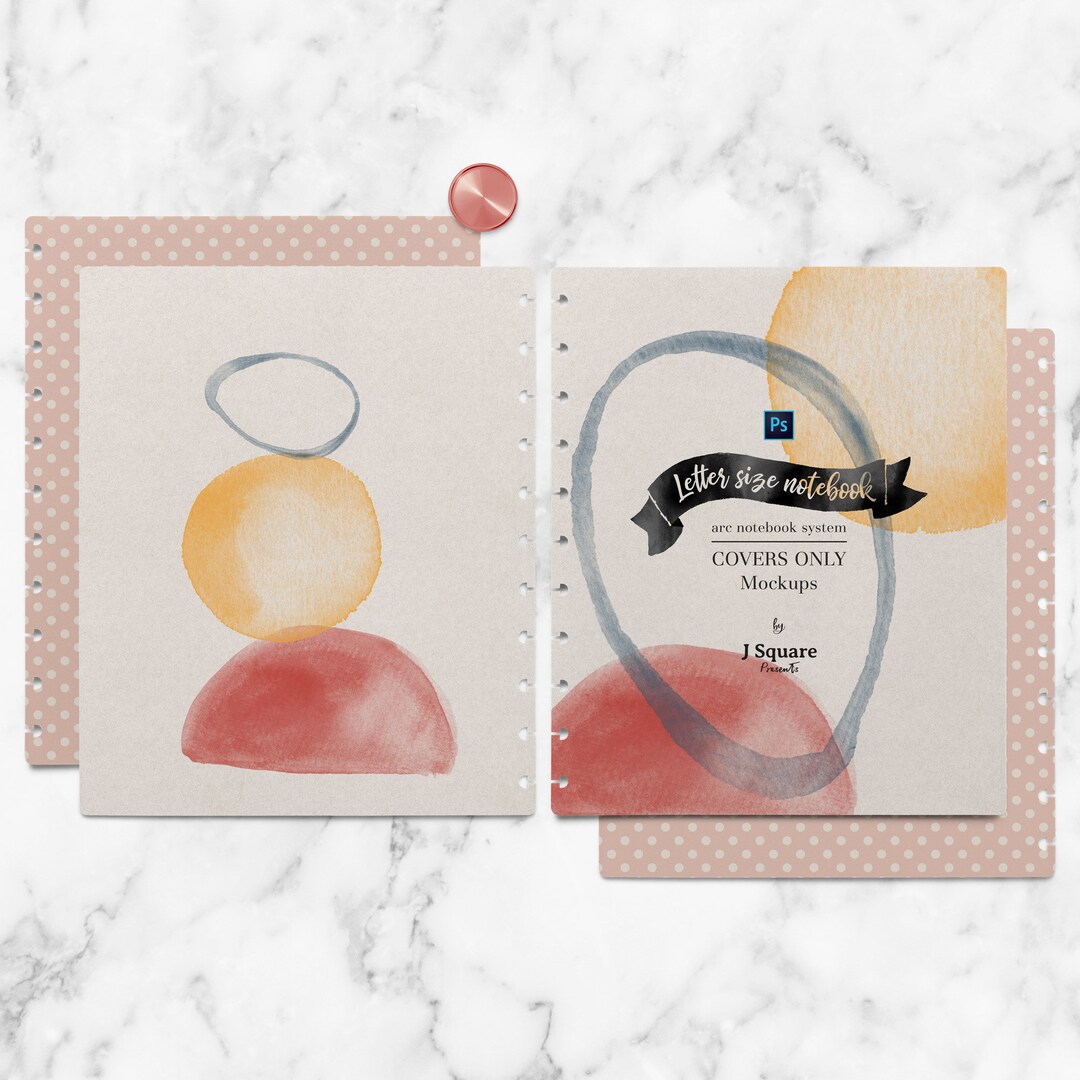 Letter Size Discbound Planner COVER ONLY Mockup/ Arc Letter Size 11discs Notebook Cover Only